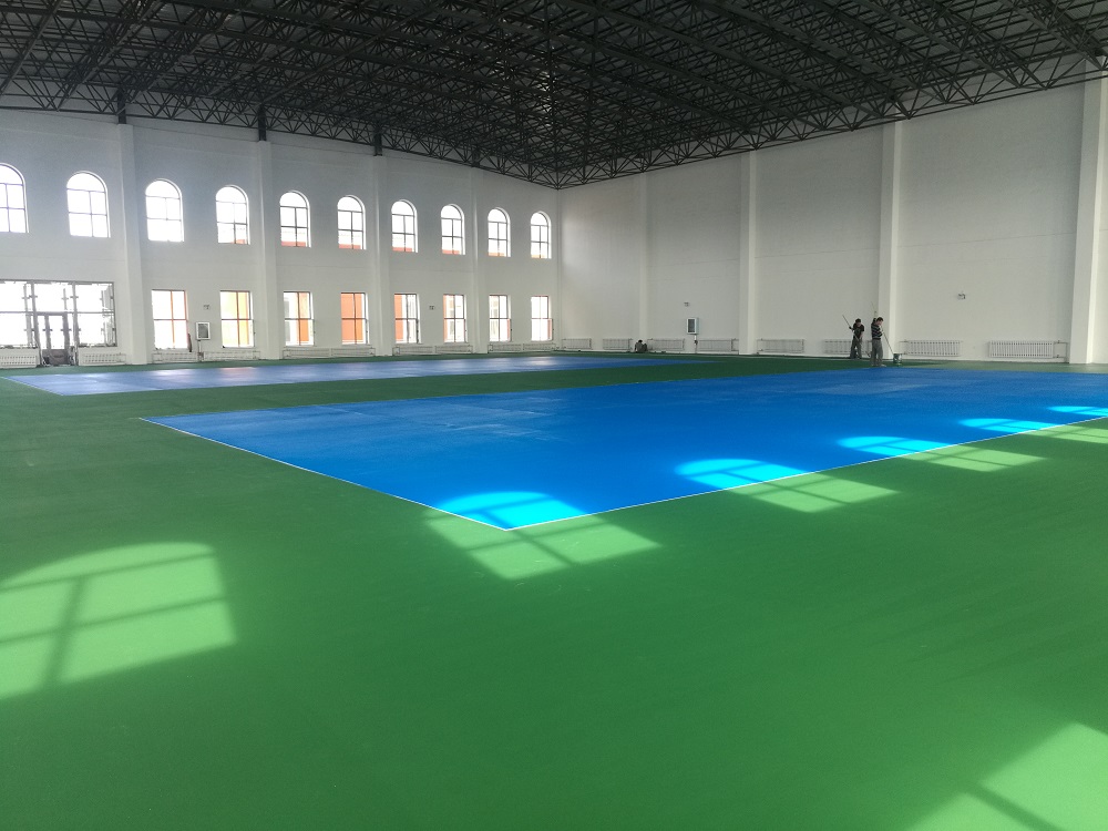 满洲里经济开发区的塑胶网球场地施工案例